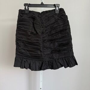 Ziela Black Ruched Y2K Goth Punk Ruffle Party Mini Skirt‎ size S